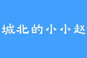城北的小小赵