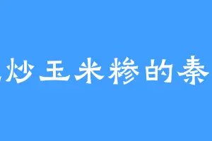 爱吃炒玉米糁的秦尘光