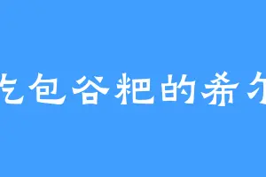 爱吃包谷粑的希尔德