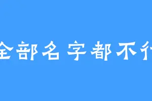 全部名字都不行