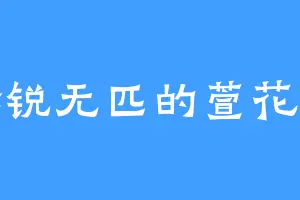 锋锐无匹的萱花姐