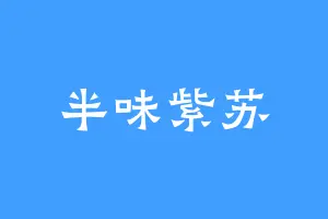 半味紫苏