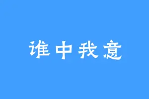 谁中我意