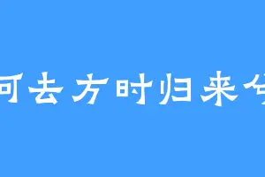 何去方时归来兮