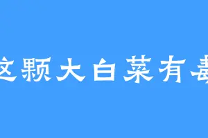 这颗大白菜有毒