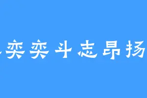 神采奕奕斗志昂扬别困
