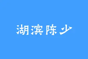 湖滨陈少