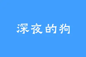 深夜的狗