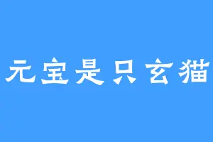 元宝是只玄猫