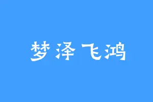 梦泽飞鸿