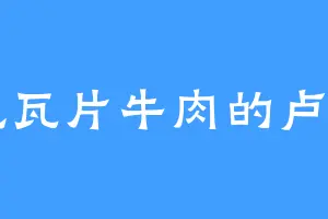 爱吃瓦片牛肉的卢永昌