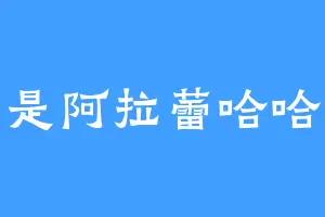 我是阿拉蕾哈哈哈