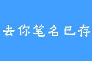 我去你笔名已存在