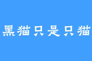 黑猫只是只猫
