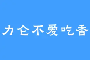 大力仑不爱吃香菜