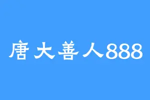 唐大善人888